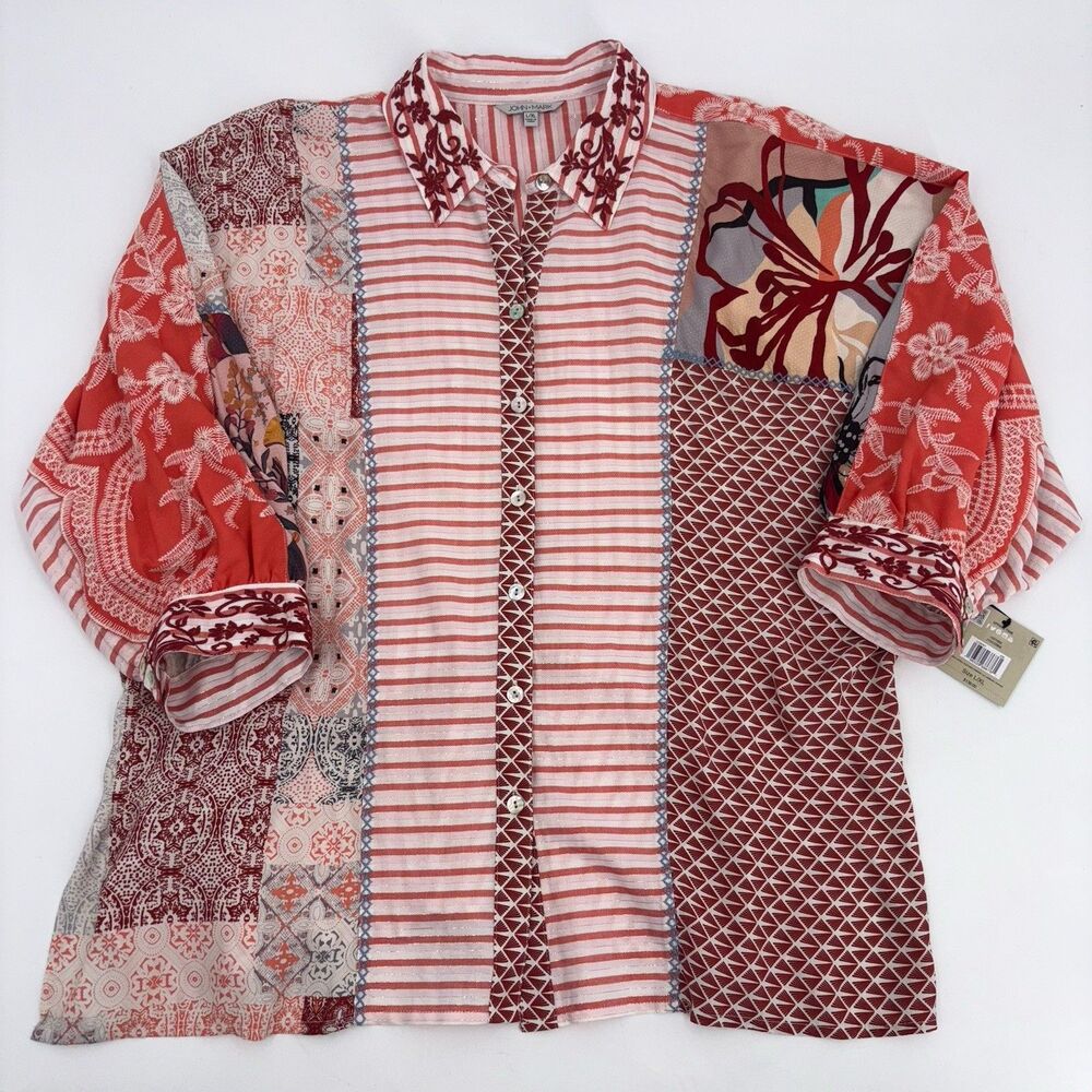 John Mark Spring Time Button Front Tunic Top Wome… - image 2